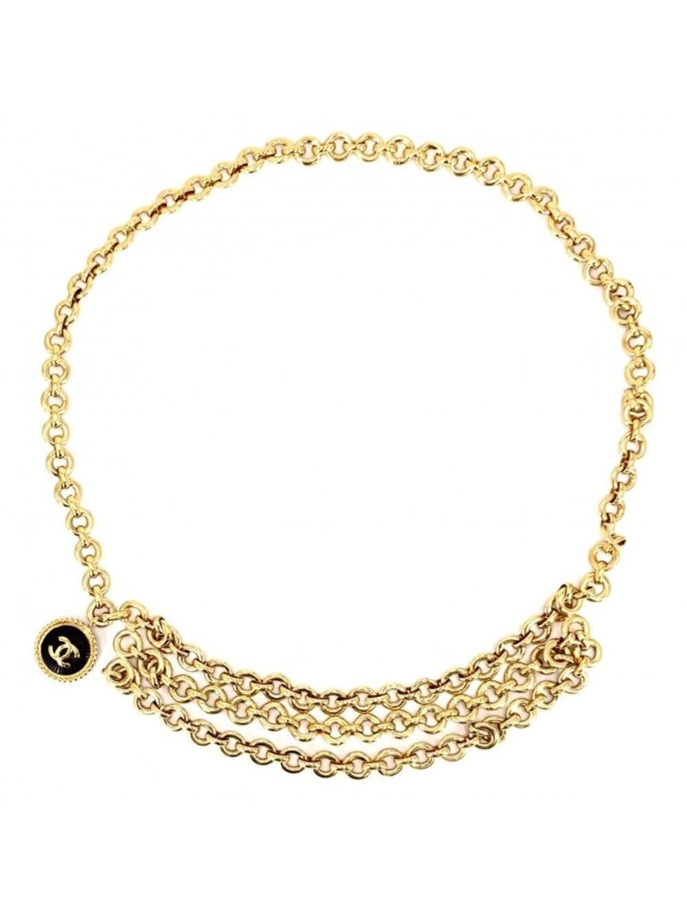 Chanel Belt CC Logo Chain Vintage Gold Plated